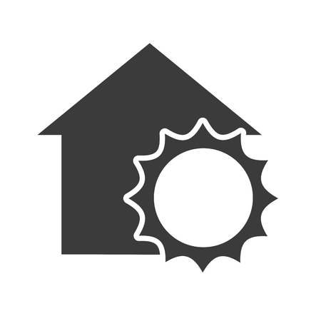 house silhouette with ecology icon vector illustration designのイラスト素材