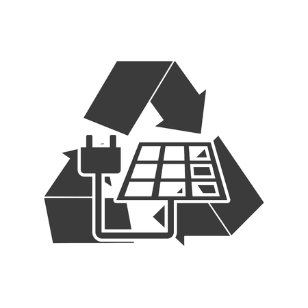 arrows recycle symbol with ecology icon vector illustration designのイラスト素材