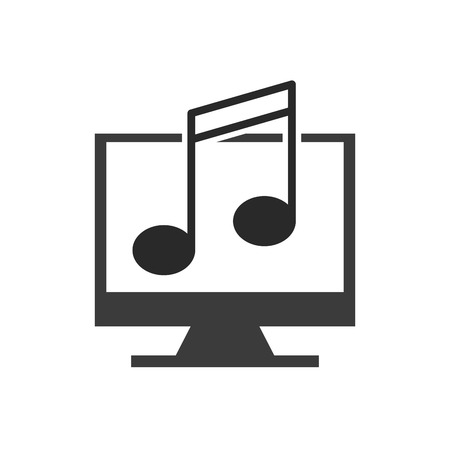 monitor computer with button audio menu vector illustration designのイラスト素材