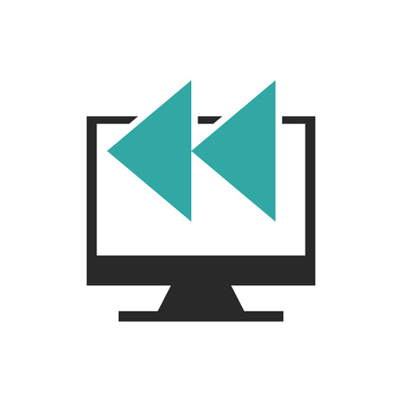 monitor computer with button audio menu vector illustration designのイラスト素材