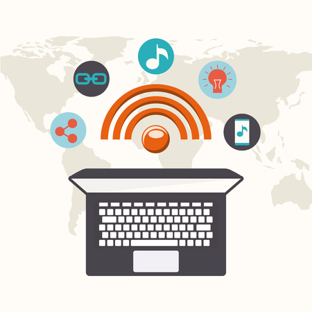 mobile social media flat icons vector illustration designのイラスト素材