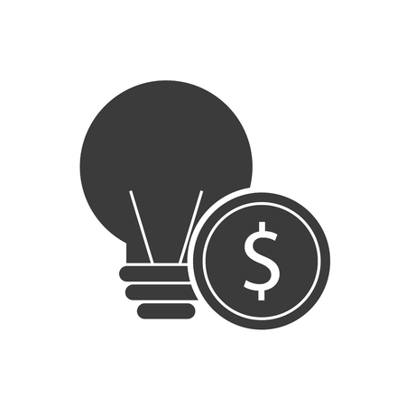 bulb light with finance icon vector illustration designのイラスト素材