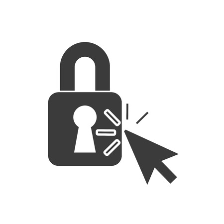 business security padlock icon vector illustration designのイラスト素材