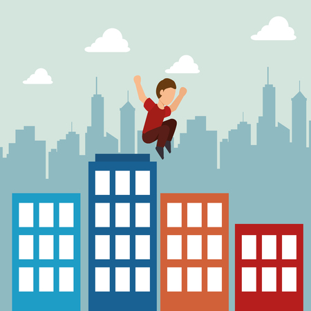 extreme sports parkour design isolated vector illustration eps 10のイラスト素材