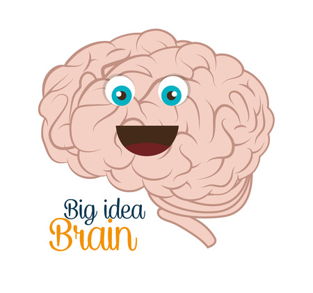 cartoon brain idea creative design isolated vector illustrationのイラスト素材