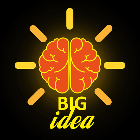 cartoon brain idea creative design isolated vector illustrationのイラスト素材