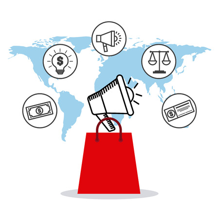 commerce and finance flat icons vector illustration designのイラスト素材