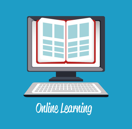 cartoon learn online e-book design isolated vector illustration eps 10のイラスト素材