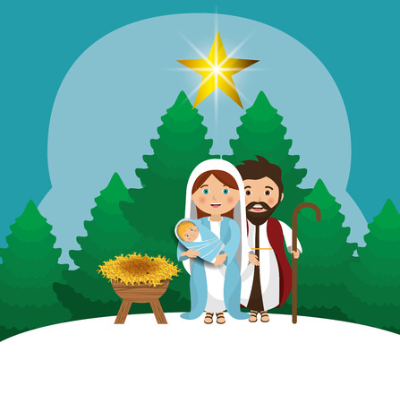 silhouette manger merry christmas design design vector illustration eps 10のイラスト素材