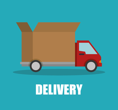 delivery truck red van transporting design isolated vector illustration eps 10のイラスト素材