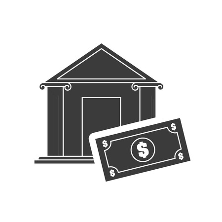 bank building with finance icon vector illustration designのイラスト素材