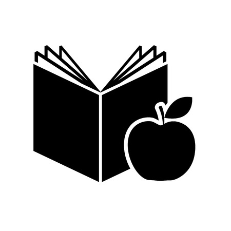 book with apple fruit icon vector illustration designのイラスト素材