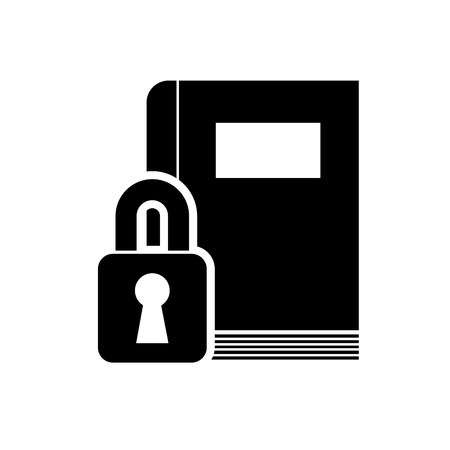 book with padlock icon vector illustration designのイラスト素材
