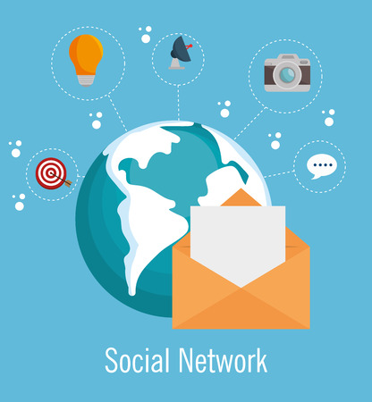 social media network globe isolated vector illustration eps 10のイラスト素材