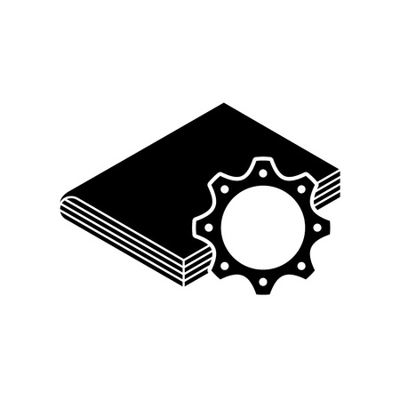textbook with gear icon vector illustration designのイラスト素材