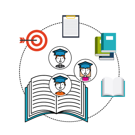 education school flat icons vector illustration designのイラスト素材