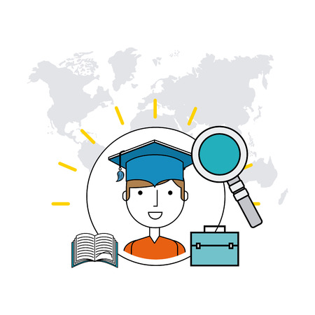 education school flat icons vector illustration designのイラスト素材