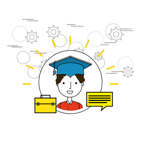 education school flat icons vector illustration designのイラスト素材