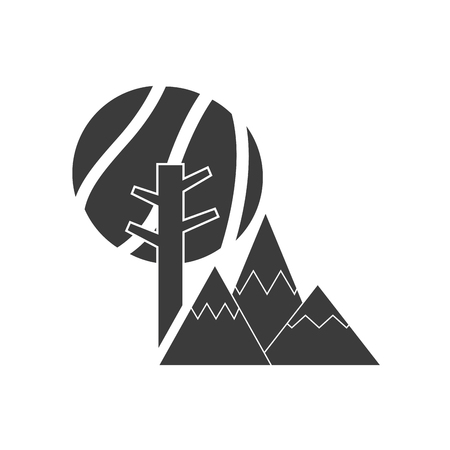 tree forest with camping icon vector illustration designのイラスト素材