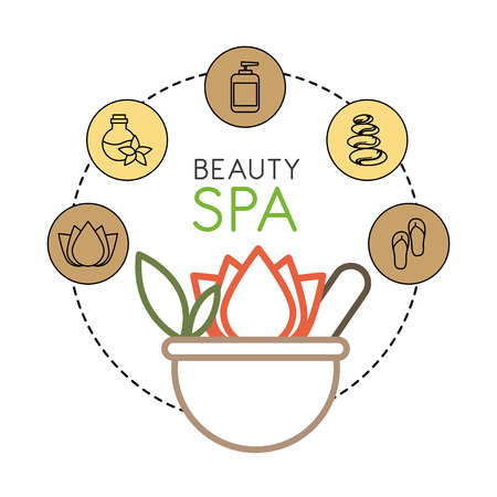 beauty spa set flat icons vector illustration designのイラスト素材