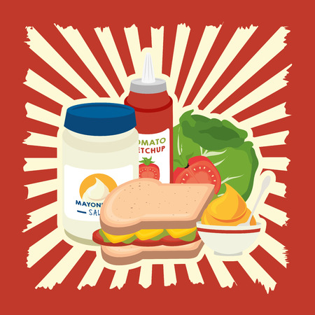 cartoon fast food design design vector illustration eps 10のイラスト素材