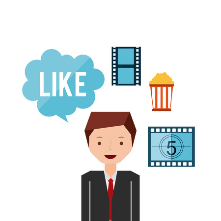 cinema entertainment set flat icons vector illustration designのイラスト素材