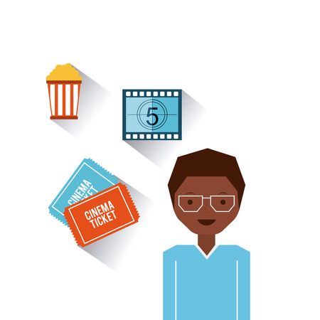 cinema entertainment set flat icons vector illustration designのイラスト素材