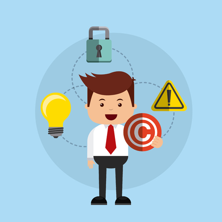 copyright set flat icons vector illustration designのイラスト素材