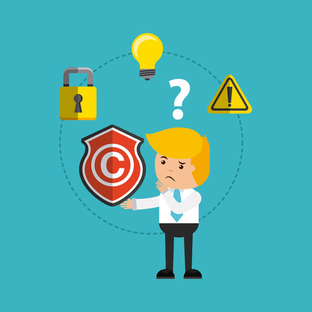 copyright set flat icons vector illustration designのイラスト素材