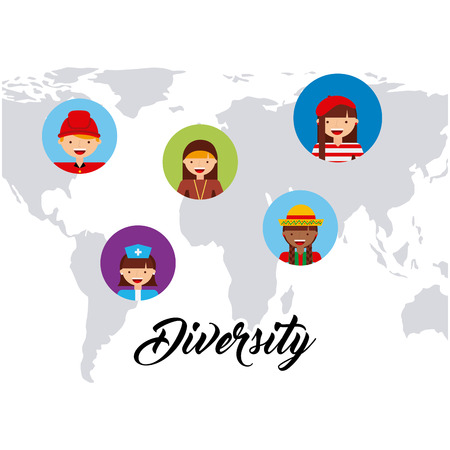 diversity of world cultures vector illustration designのイラスト素材