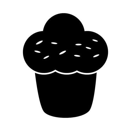 muffin sweet dessert bakery sketch silhouette. vector illustrationのイラスト素材