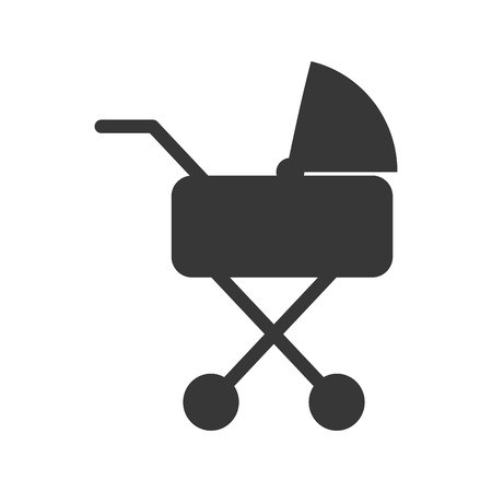 baby carriage. newborn utensil silhouette. vector illustrationのイラスト素材