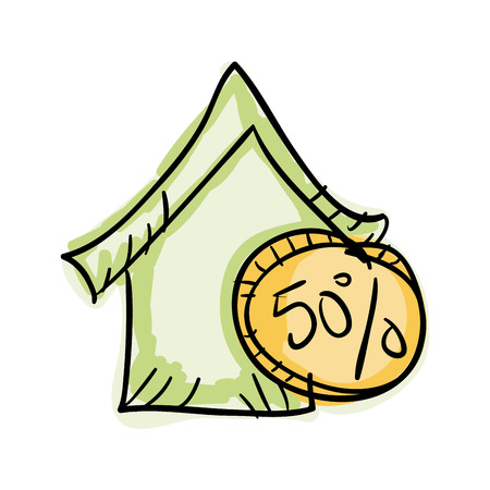 green house with money coin. economy finance symbol. vector illustrationのイラスト素材