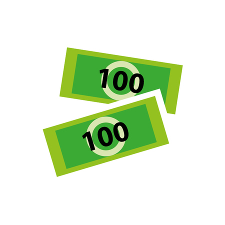 green hundred bill money. economy type of payment. vector illustrationのイラスト素材