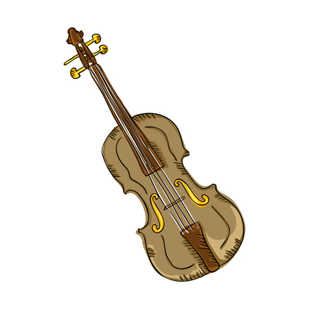 violin musical instrument. classic music element. vector illustrationのイラスト素材