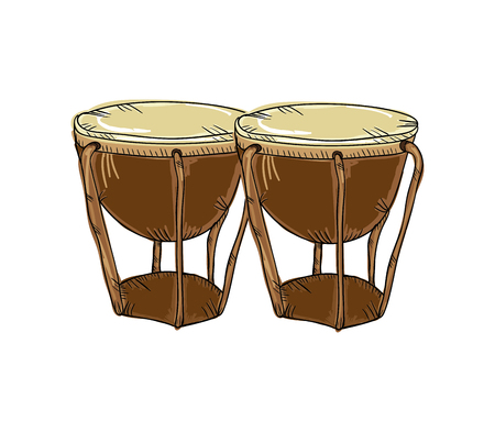 bongos drum musical instrument. traditional music element. vector illustrationのイラスト素材