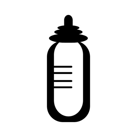 baby pacifier bottle feeding element silhouette. vector illustrationのイラスト素材