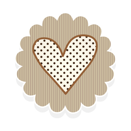 heart shape on brown flower background. vector illustrationのイラスト素材