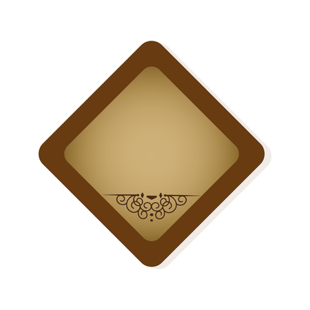 brown label with vintage elegant ornament decoration. vector illustrationのイラスト素材