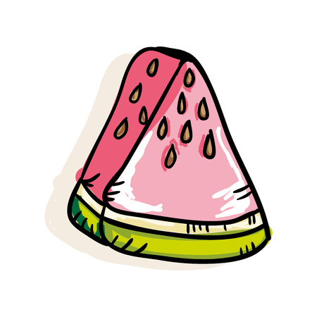 pink watermelon fruit food. drawn design. vector illustrationのイラスト素材