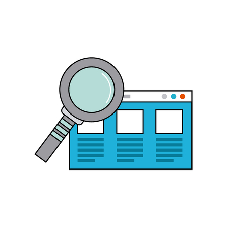 template web page with social media iconのイラスト素材