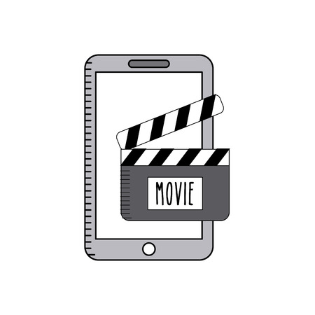 cinema online with smartphone vector illustration designのイラスト素材