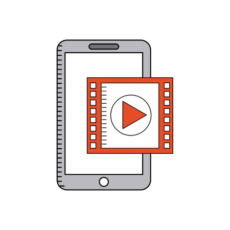 cinema online with smartphone vector illustration designのイラスト素材