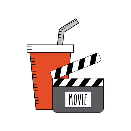 soda drink with cinema icon vector illustration designのイラスト素材
