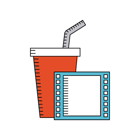 soda drink with cinema icon vector illustration designのイラスト素材