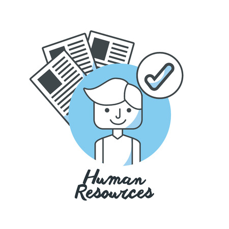 human resources flat line icons vector illustration designのイラスト素材