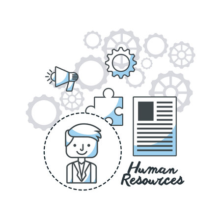 human resources flat line icons vector illustration designのイラスト素材