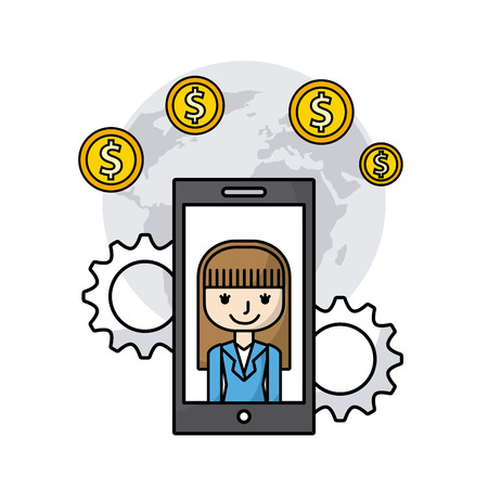 financial business flat line icons vector illustration designのイラスト素材