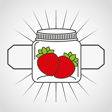 canned fruit in mason jar vector illustration designのイラスト素材