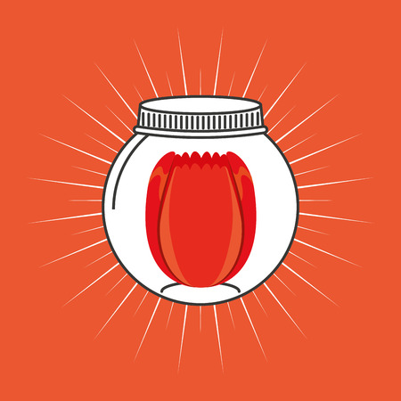 beautiful mason jar with floral decoration vector illustration designのイラスト素材